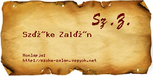 Szőke Zalán névjegykártya